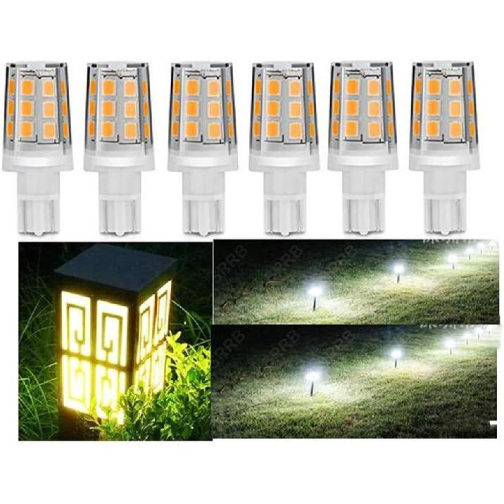 (8-Pack) 2.5W LED Replacement Landscape Pathway Light Bulb 12V AC/DC Wedge Base T5 T10 for Malibu Paradise Moonrays and More,Warm White 3000K,Whie