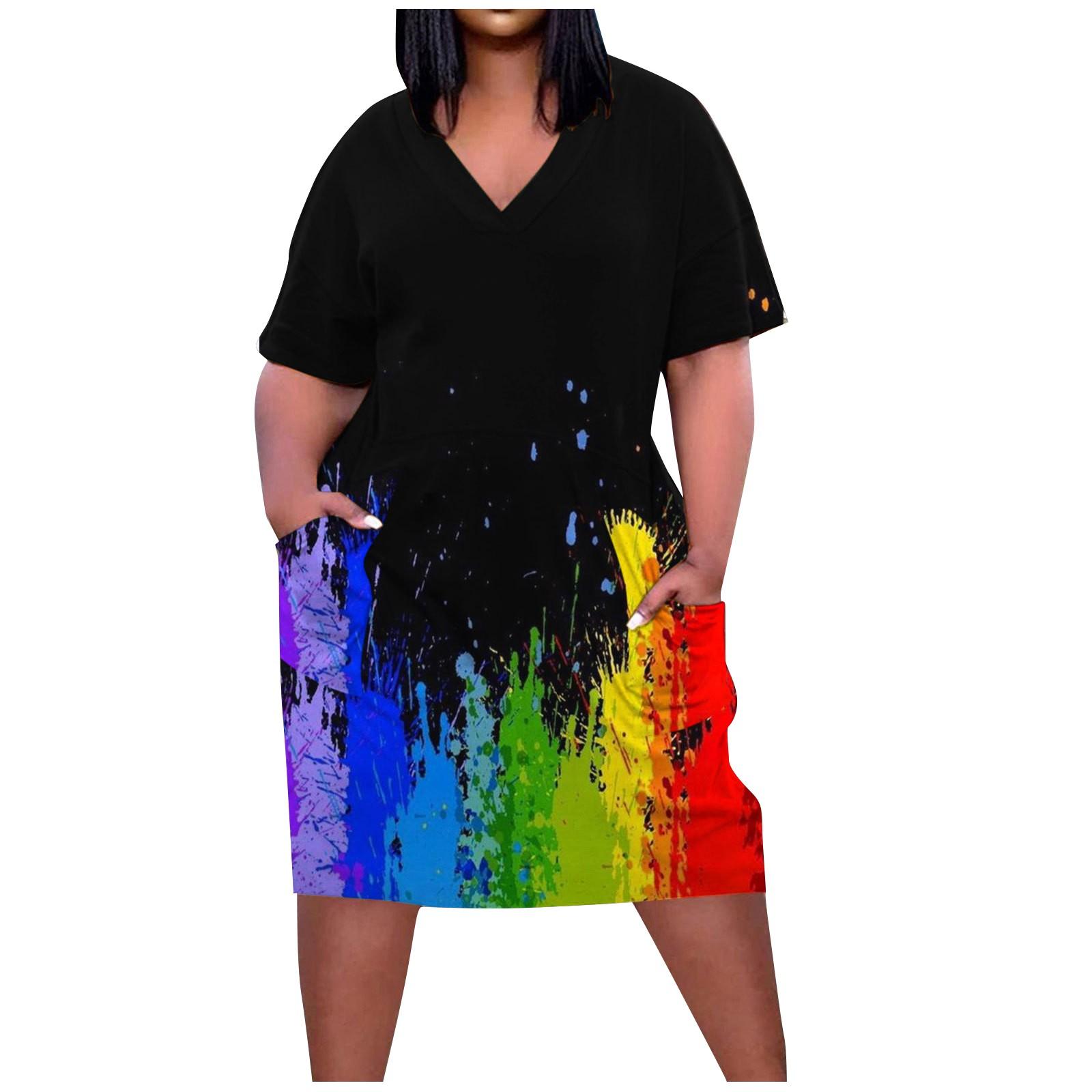 Женское платье с V-образным вырезом и коротким рукавом. Летние платья. Платье-рубашка — фото 3