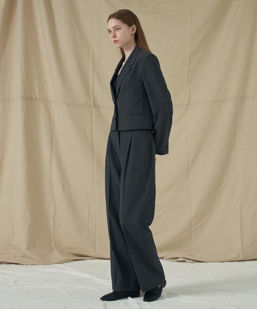 210EDIT Women'S Cool Silky Nen Pintuck Wide Slacks _Ze2Pt520_Sgr