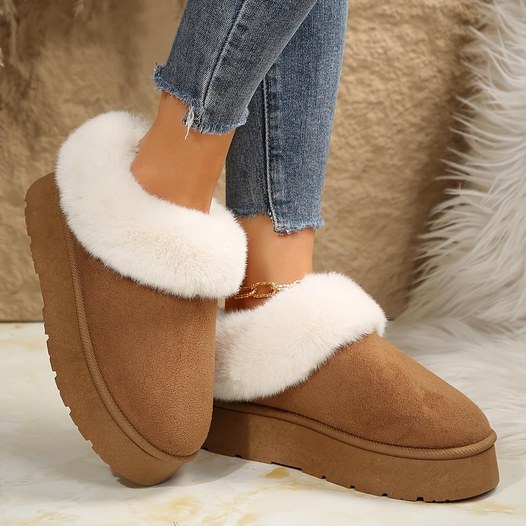 Classic, Fashionable, Warm, Non Slip, Plush Edged Women's Home Shoes, Indoor Slippers, and Ankle Boots