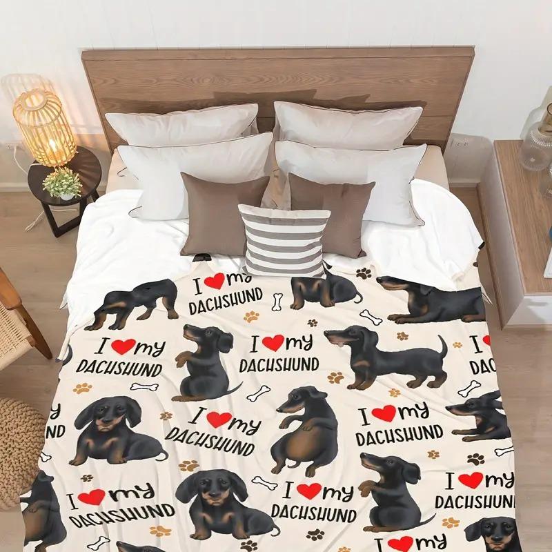 Dachshund Blanket, Super Soft And Comfortable Dachshund Flannel Blanket For Sofa Bed Blanket