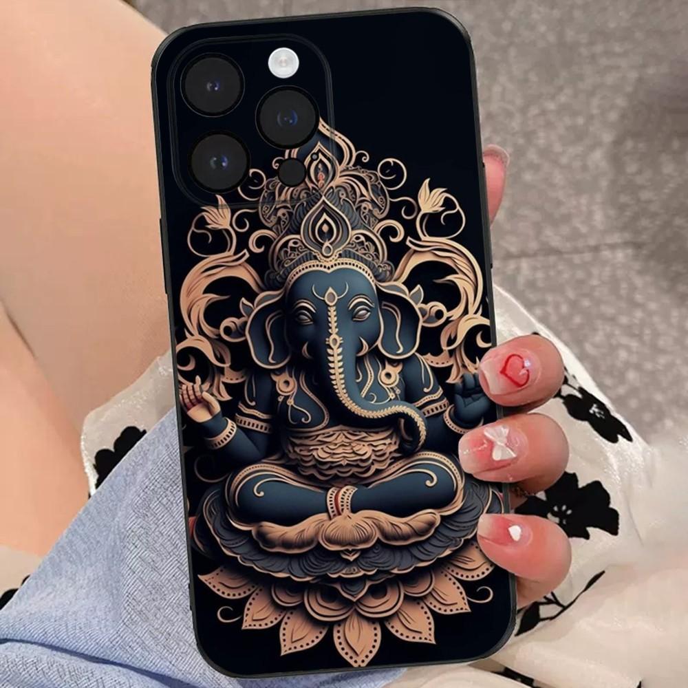 

Ganesha The Hindu Phone Case For iPhone 15,14,13,12,11 Plus,Pro,Max,XR,XS,X,7,8 Plus,SE,Mini Soft Black Cover iPhone15pro