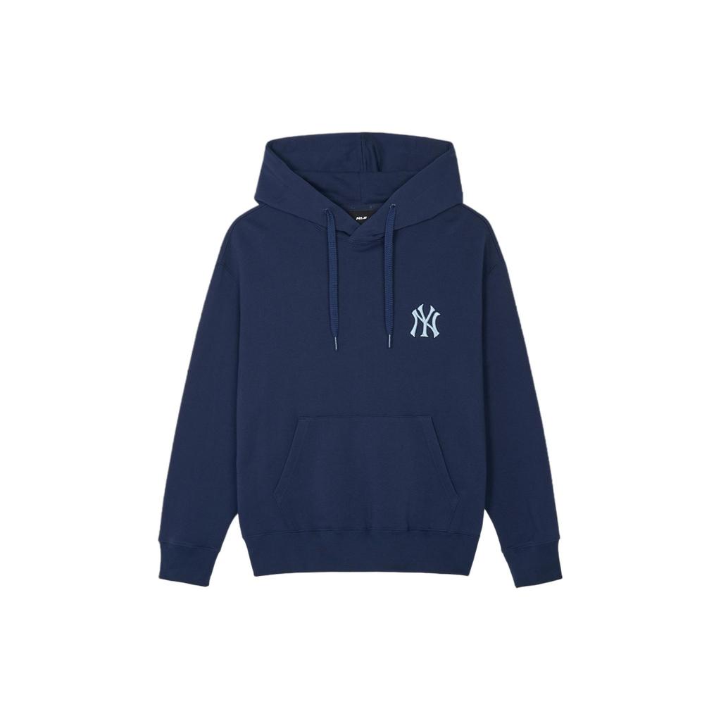 MLB SS24 New York Yankees Logo Kangaroo Pocket Hoodie Unisex Hoodies Navy-Blue 3AHDM0141-50NYS