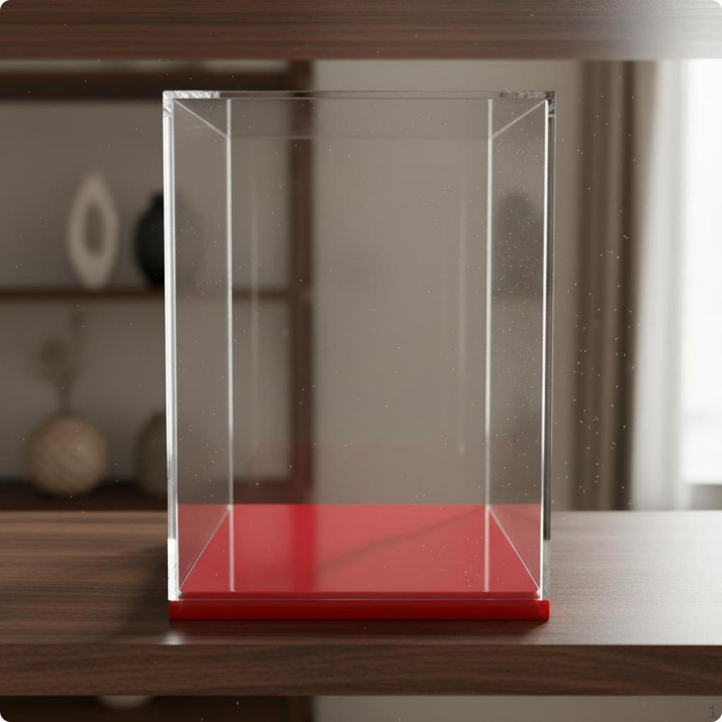 Dustproof Display Case OnePiece Acrylic Transparent Collectible Holder Black