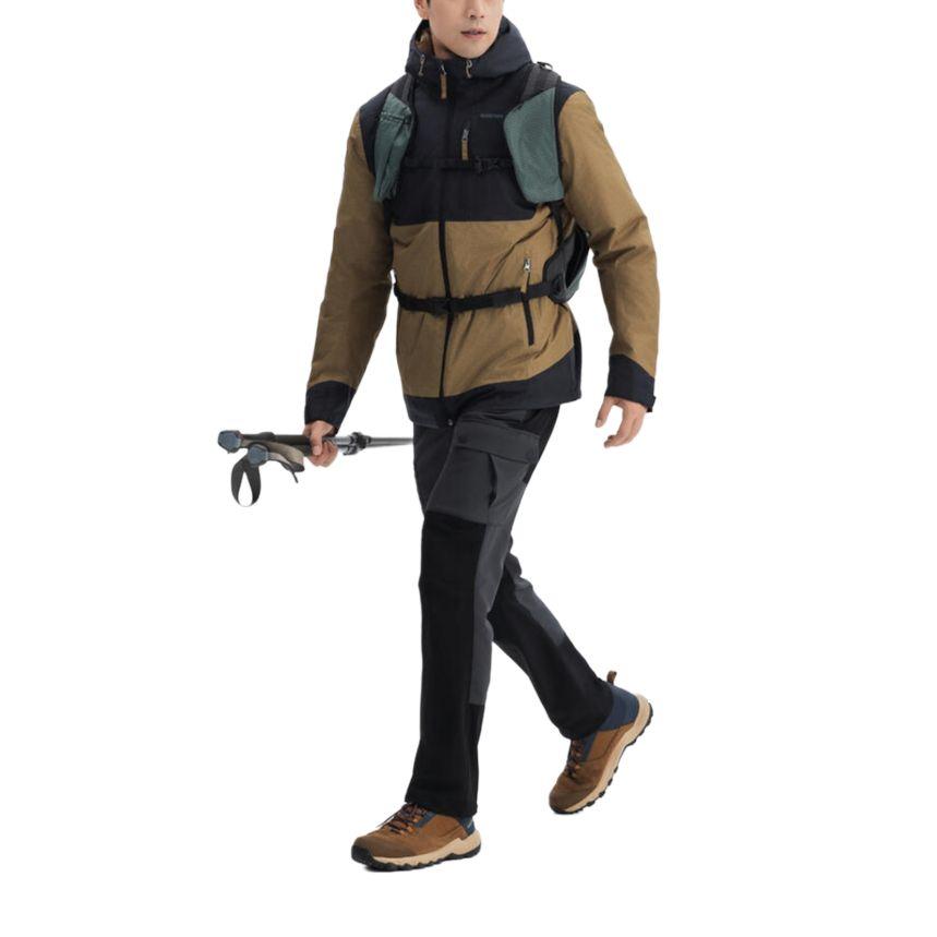 Decathlon SH500 QUECHUA AF Color Blocking Versatile Hiking - 10 Degrees Warm Waterproof Comfortable Hooded Jacket Jacket Men's Brown