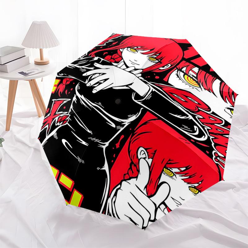

1pc Redhead Anime Girl Automatic Opening Folding Umbrella 8 Bone Iron Frame, Outdoor, Festival Gift for Fans, Travelers, Daily Use.C083
