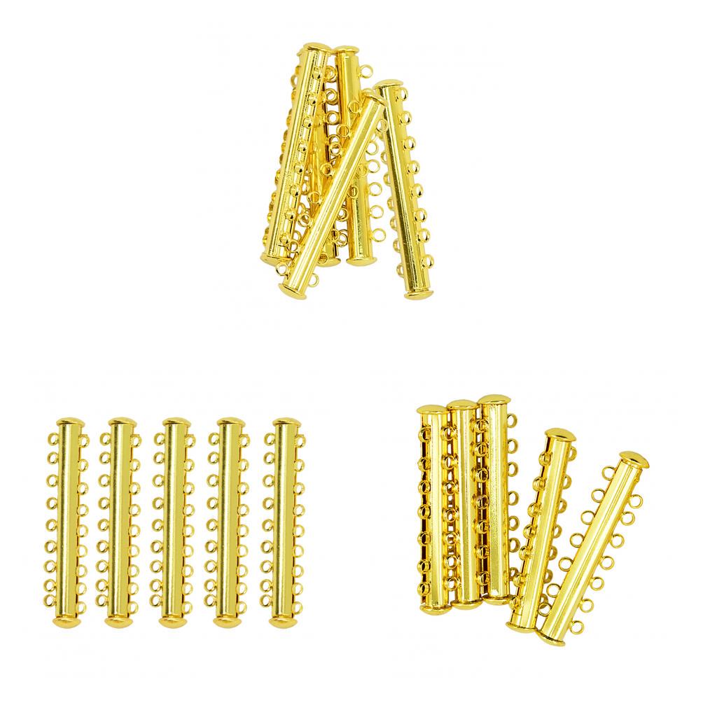 5 Sets Multi Strand Slide Magnetic Clasps DIY Jewelry 8 Strand 46x10x6mm