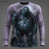 Halloween Men's Cool Skulls T Shirt Long Sleeve T shirt 3D Print Crew Neck Shirt Dark Daily Vacation