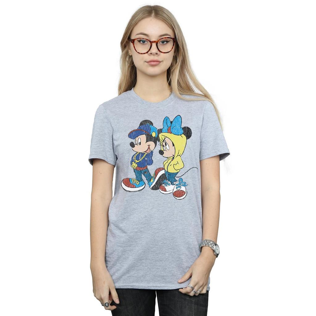 Disney Womens/Ladies Mickey And Minnie Mouse Pose Cotton Boyfriend T-Shirt