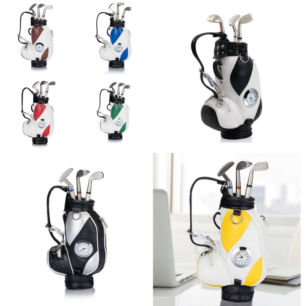 Golf Ball Shape Pen Holder With Zinc Alloy Material For Office Desk Decor And Gift