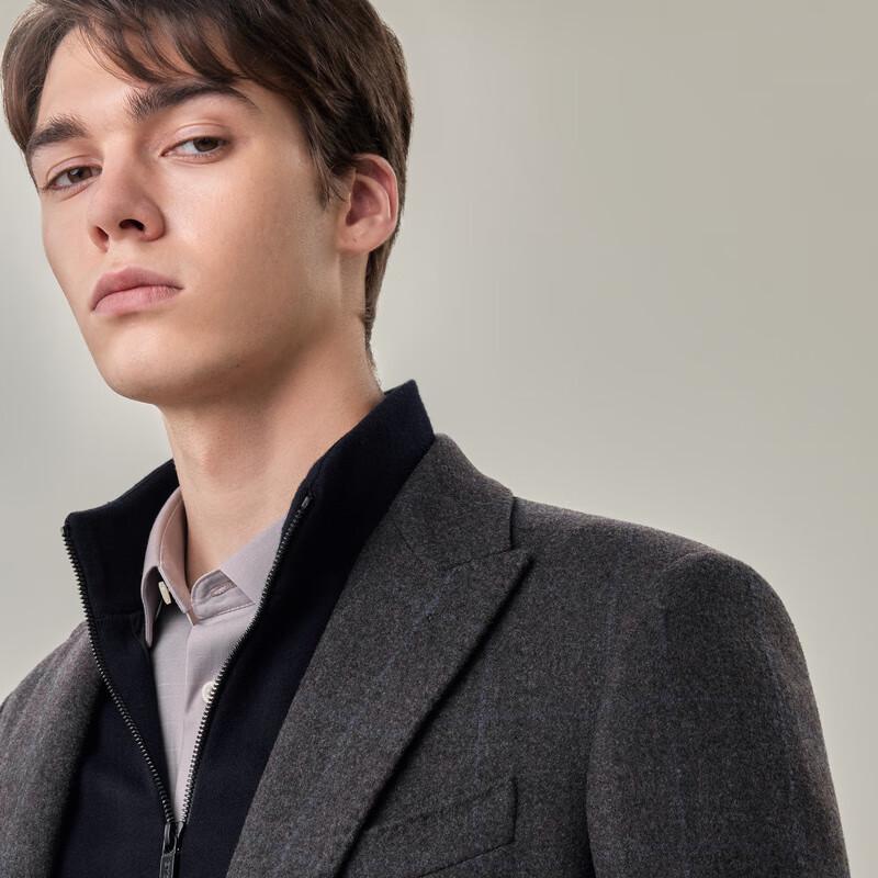 EMZ Erdos Men's Wool Blend Business Casual Overcoat