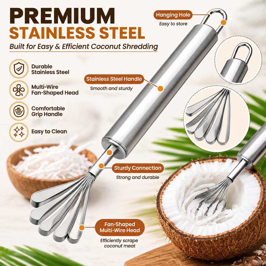Stainless Steel Coconut Grater Shredder Tool