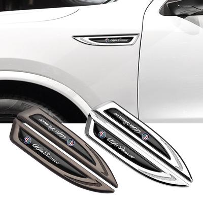 2PCS Metal Car Styling Side Door Body Fender Stickers Knife Badges Decoration For Giulietta Giulia GT Brera Tonale