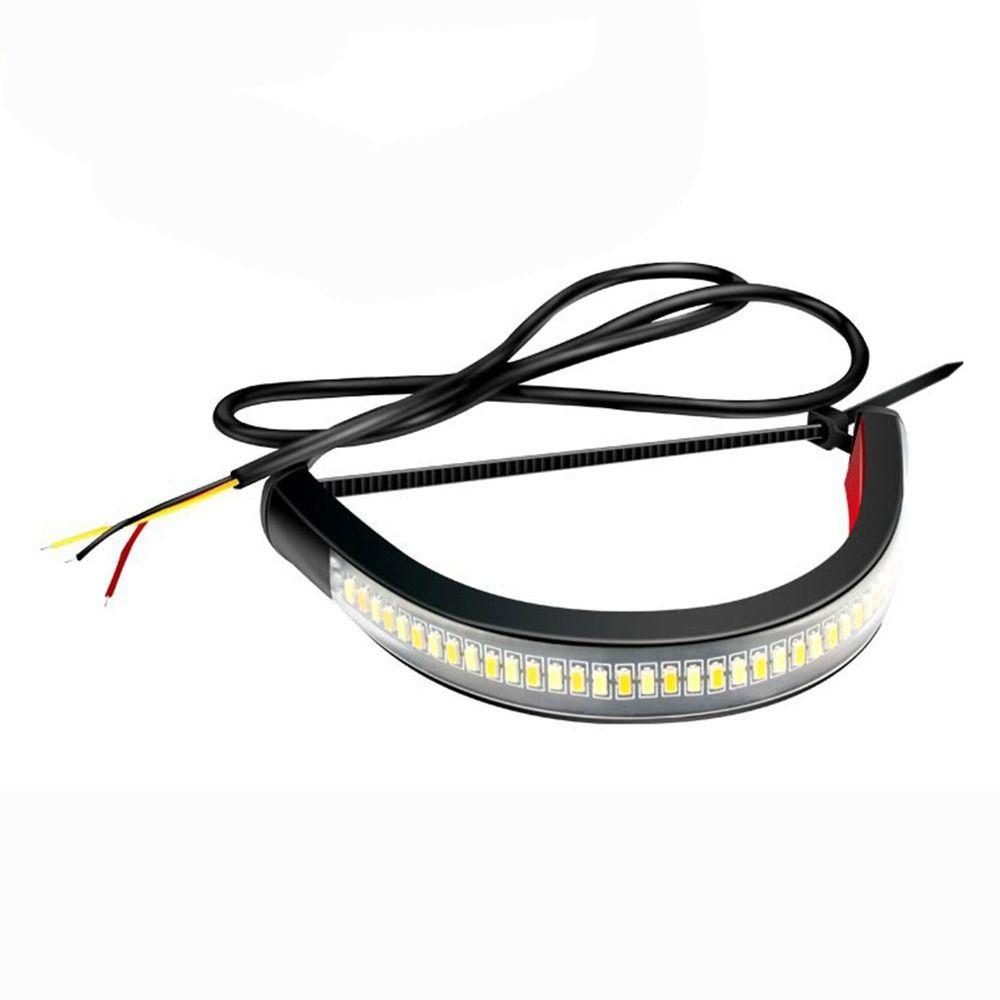 

12V Super Bright Front Fork LED Lamp Strips Motorcycle Turn Signal Light Turning Blinker Dual Color 1PCS