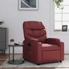 Recliner Chair Burgundy Synthetic Leather