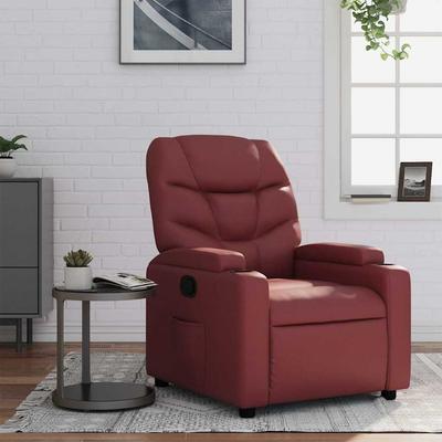 Vidaxl Foldable Armchair, Wine Red, Faux Leather