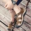 TUINANLE Men's Sandal Leather Men Shoes for Summer Large Size Outdoor Walking Shoes Male Sandals Man Slippers Plus Size
