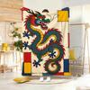 Art Illustration M-Mondrian Loong Throw Lightweight  Flannel Blanket Soft Skin-Friendly For Summer Cooling