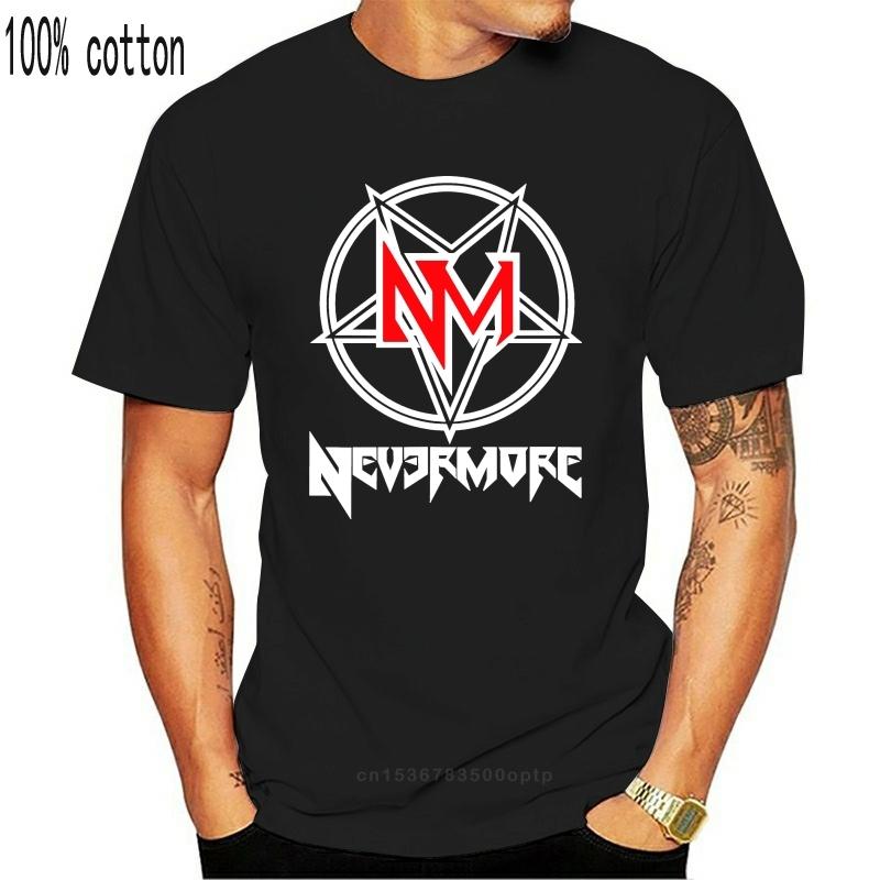 

Чоловіча чорна футболка NEVERMORE Metal Band Logo розміру M - 5XL L чорний