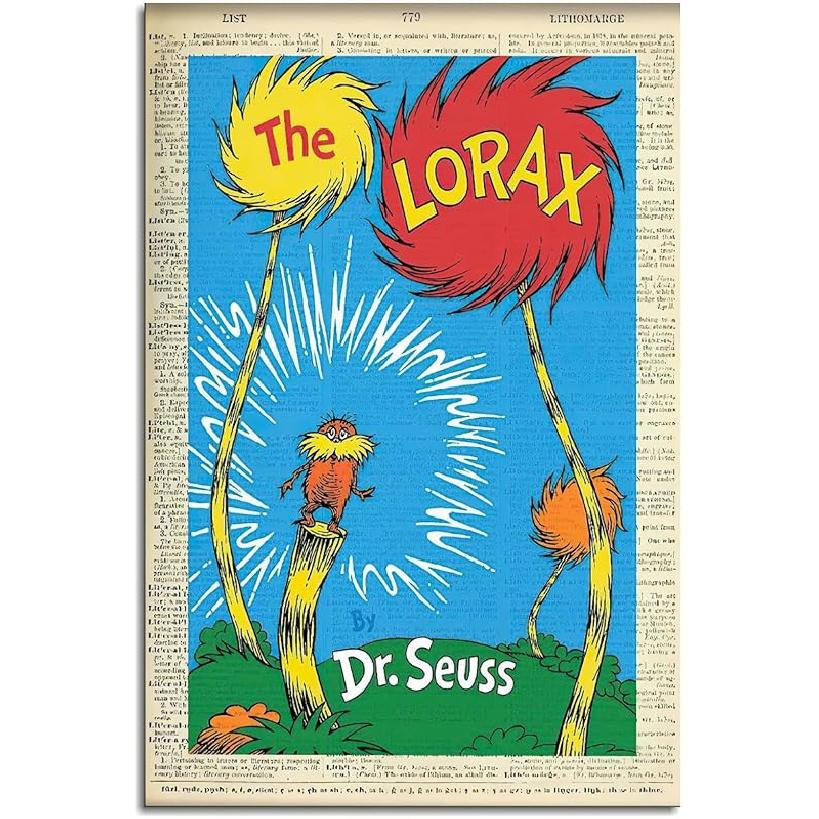 

ZIOWGHL The Lorax Poster Canvas Prints Poster wall art decoration posters for aesthetic rooms, bedrooms, living rooms, galleries, apartments, bars, 12 x8