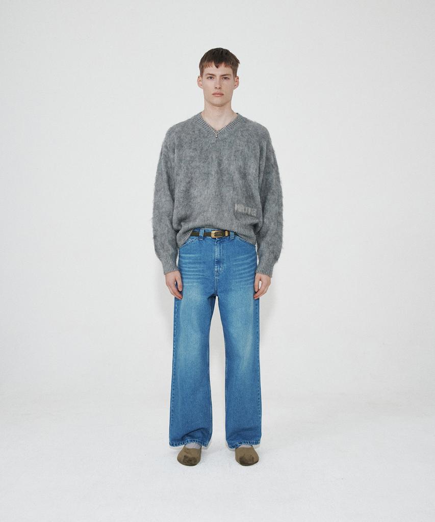 Hoite Het Mohair V Neck Knit (Charcoal)