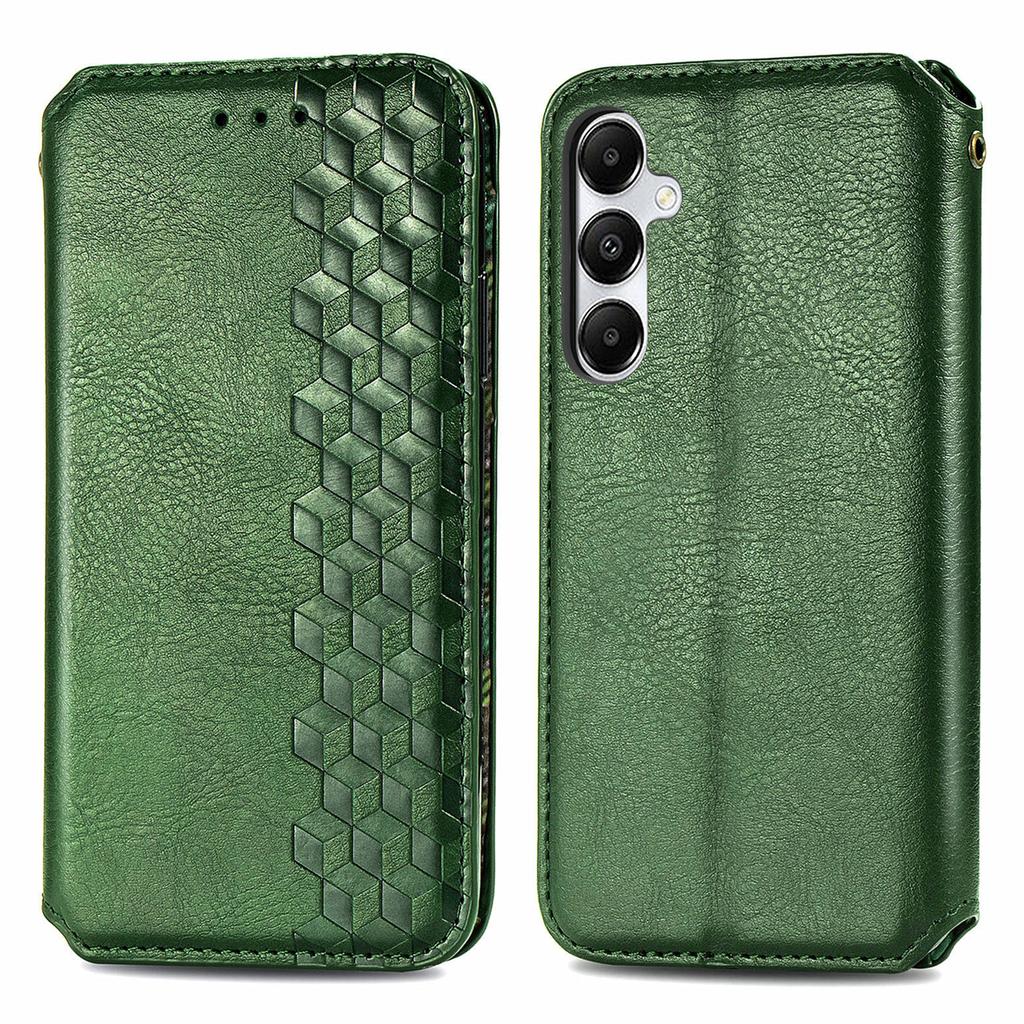 For Samsung Galaxy A35 5G PU Leather Case Rhombus Imprint Wallet Stand Phone Cover