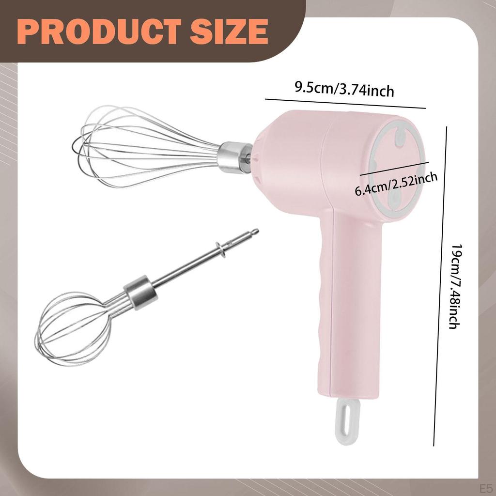 Hand Mixer Rechargable Kitchen Gadgets Cordless for Beating Whisking Light Green