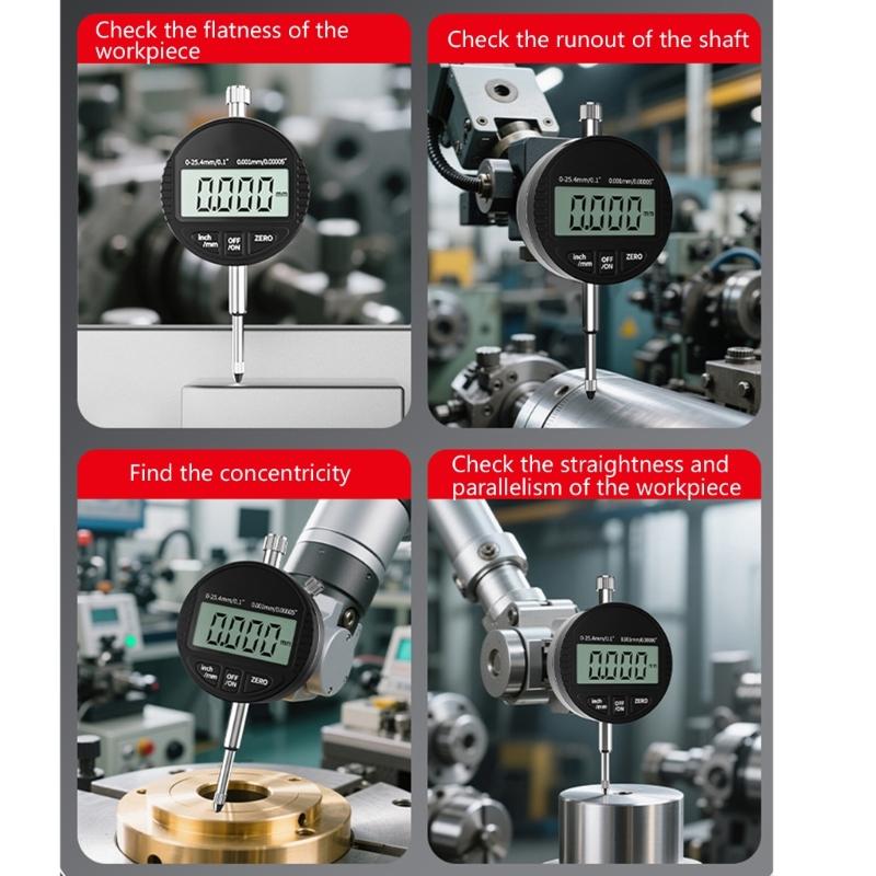 Waterproof Oil Resistant Digital Dialling Indicators Large LCD Screen 0.001mm Accuracy Thickness Depth Height Measurement Tool