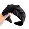 Women Headband Dot Print Knotted Design Wide Brim Sponge Padding Hair Hoop Leisure Casual