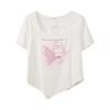 Large Size Women's Clothing Little Fox Printed Square Collar T-shirt Summer New Women's Sweet and Spicy Showing Thin Top 242396