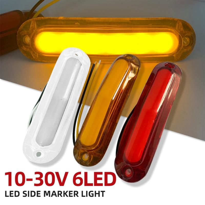 6LED Turn Signal Stop Brake Light For Car Trailer Truck Pickup Indicator Waterproof Taillamp Side Marker Lamp Tail Light