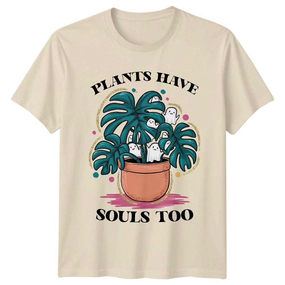 Anche le Piante Hanno Anima T-Shirt Unisex Piante da Interno Giardinaggio Regalo di Halloween