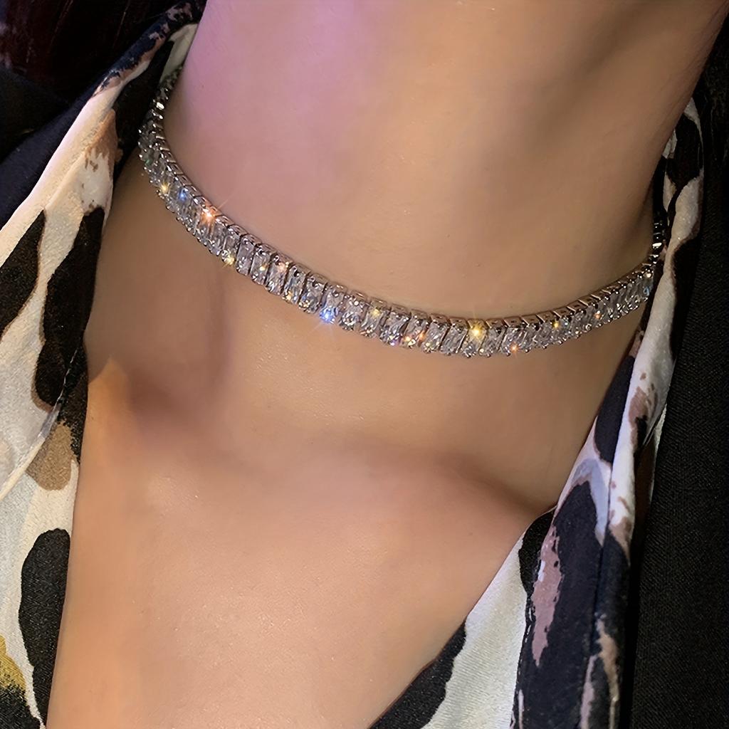 Chunky Tennis Necklace for Women: Premium Sparkling Jewelry Gift for Parties & Special Occasions