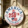 VS 250e Verjaardag Houten Deurbord 1776-2026 250 Jaar Vrijheid Patriottisch Hangbord voor 4 juli Onafhankelijkheidsdag Voordeur Huis Veranda