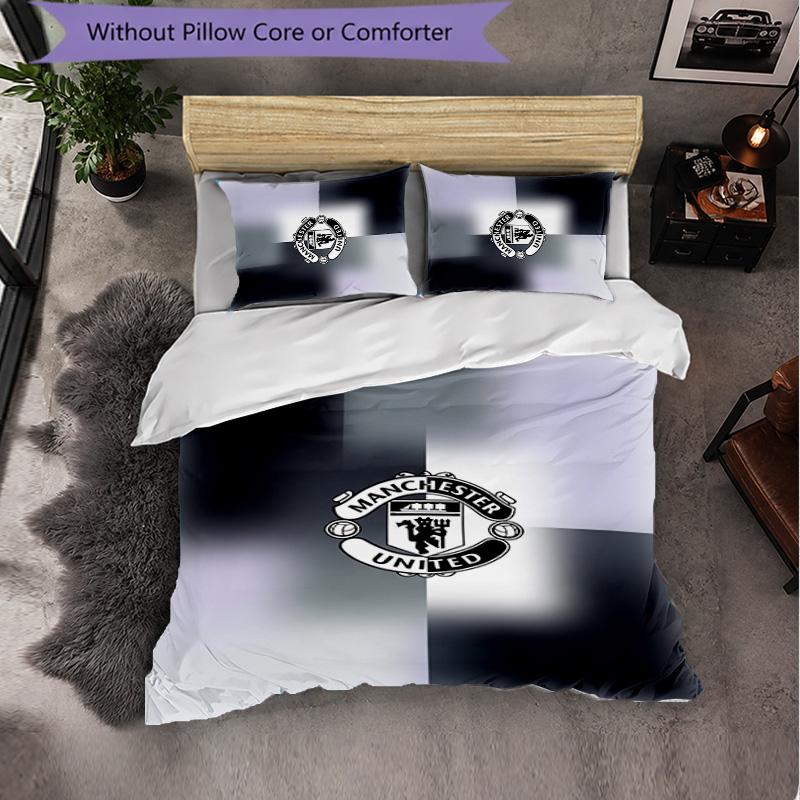 Biancheria da letto a tema Manchester United FC Set 3 Pezzi Copripiumino Biancheria da letto Decorativa per Stanza Adolescenti Decorazione Casa