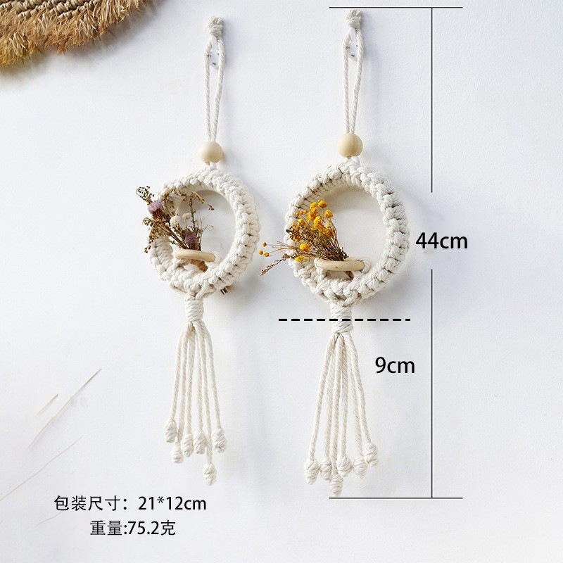 Cotton Rope Hand-woven Simulated Flower Basket Pendant Simple Home Bedroom Homestay Wall Hanging Room Decoration