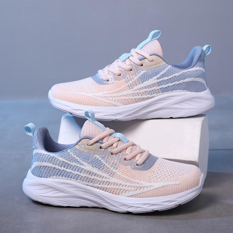 Outdoor women's shoes 2025 new summer breathable sports shoes, shock absorption and lightweight for junior high school students, high school ent