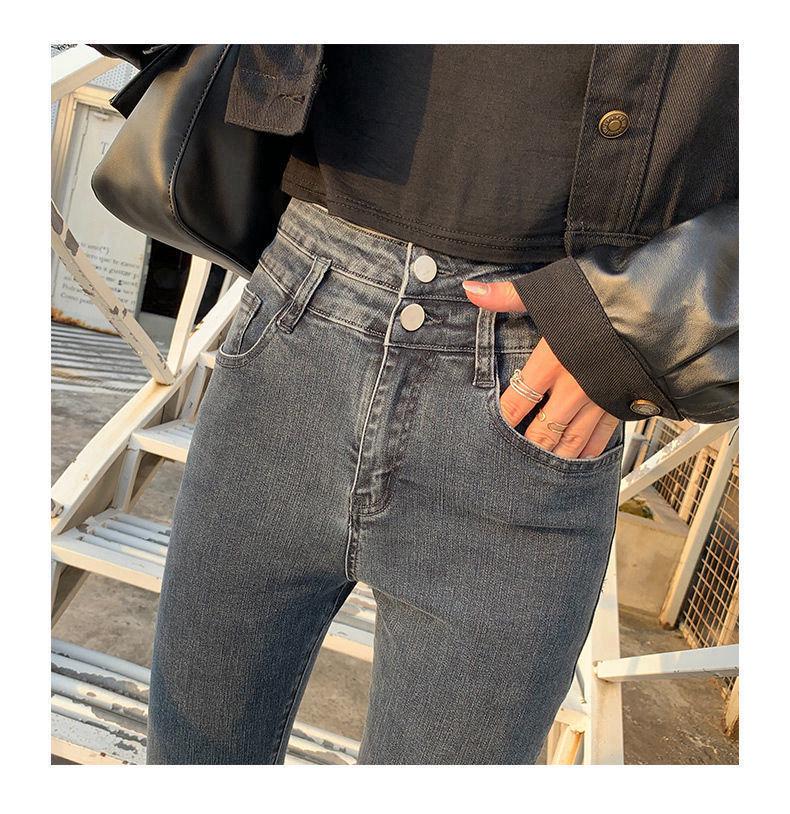 High-Waisted Women's Slim Fit Skinny Jeans - Elastic Pencil Pants for Spring, Autumn, Winter 2020