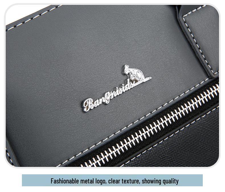 Men's Simple Solid Color Laptop Shoulder Bag & Business Backpack