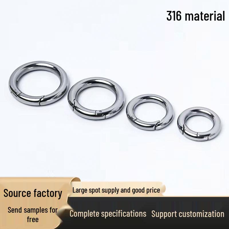 Spring Split Ring Buckle – 316 Stainless Steel Keychain & Bag Accessory.