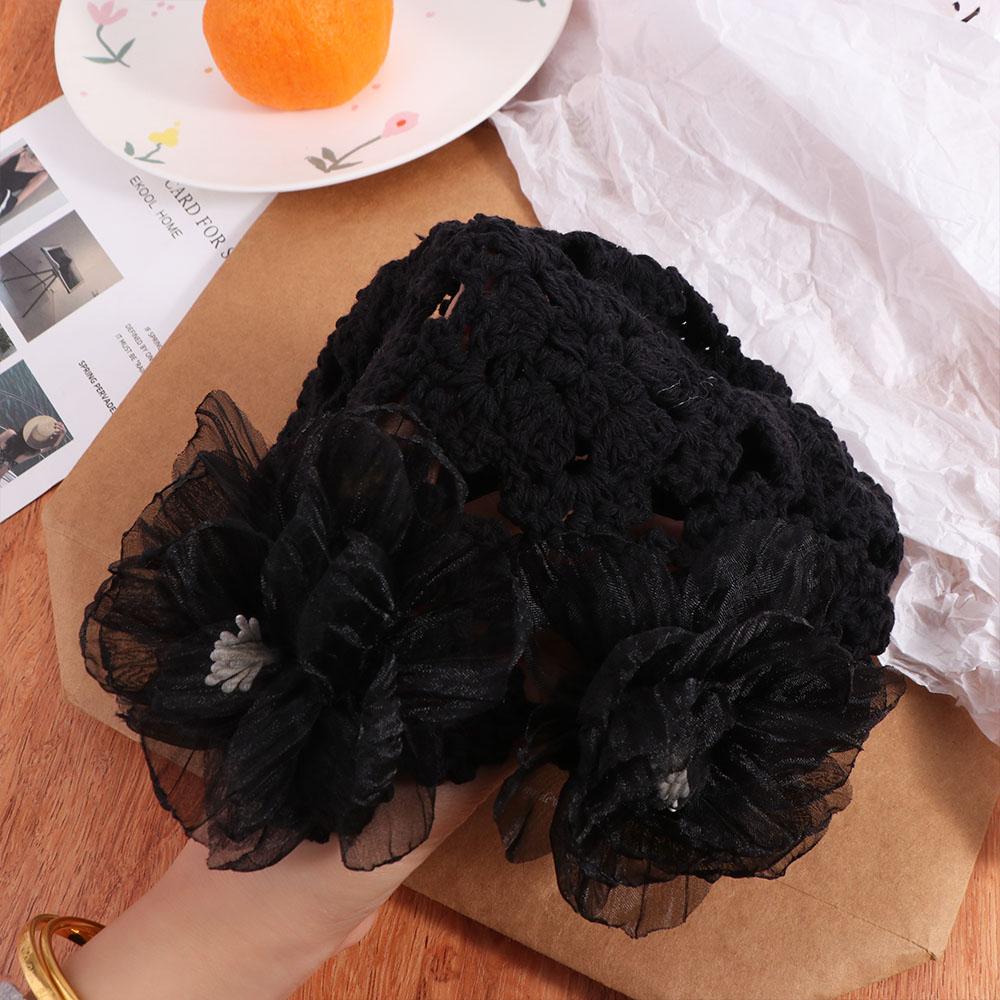 Hollow Out Crochet Hollow Flower Knitted Hat Elegant Knit Cap Retro Warm Beanies Hat Autumn