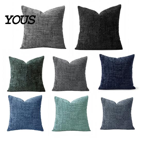 Smooth Zipper Pillow Cover Couch Throw Cover, Decorative Soft Cozy Chenille Case, Rustic Wrinkle-resistant Pillowcase Farmhouse Fall for Living
