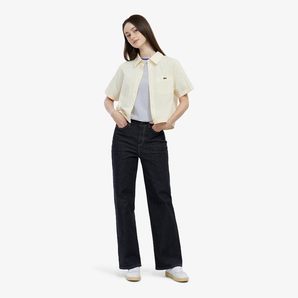 Lacoste Women's JP Cotton Linen Short-Sleeve Shirt CF9479-56G056