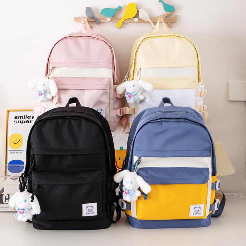 Schoolbag Japanese ins style casual simple girl travel backpack pink cute junior high school student schoolbag high value