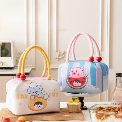 Fruchtkuchen Cartoon Lunchtasche Verdickte Große Kapazität Isolierte Tasche Studenten Arbeits Lunchtasche Samt Handheld Eistasche