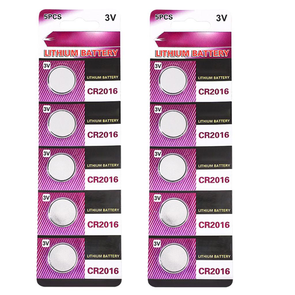 5pcs/10pcs CR2016 3V Baterias de lítio tipo moeda Bateria tipo moeda CR2016 3V para chaveiros e pequenos eletrônicos