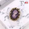 Vintage Gothic Style Head Statue Cameo Brooch Rhinestone Brooch For Women
