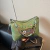Heavy industry embroidery cat portable nylon bag women's leisure going out commuting messenger bag versatile shoulder bag