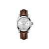Conquest Series Quartz Movement 300 Meters Water Resistant Watch 43 X 22 Mm Silver Dial Stainless Steel Case Leather Strap L3.760.4.76.5