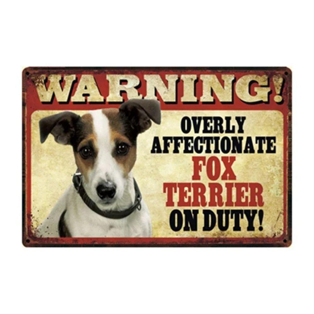 Cartel de Metal Divertido de Advertencia para Perros Decoración de Pared 20x30cm